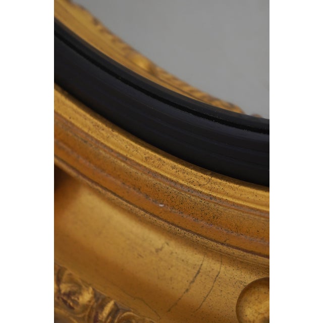 Glass Carvers Guild Gold Federal Style Bulls Eye Mirror For Sale - Image 7 of 12