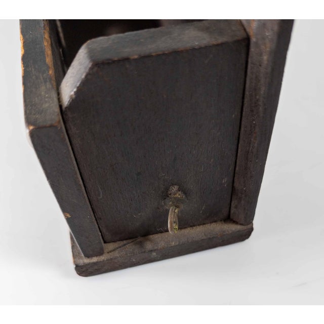 19th Century Primitive Farmhouse Black Painted Wall Mail or Letter Shelf For Sale - Image 12 of 12