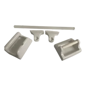 Mid Century Porcelain Towel Holder, Toilet Paper Holder and Soap - Set of 3