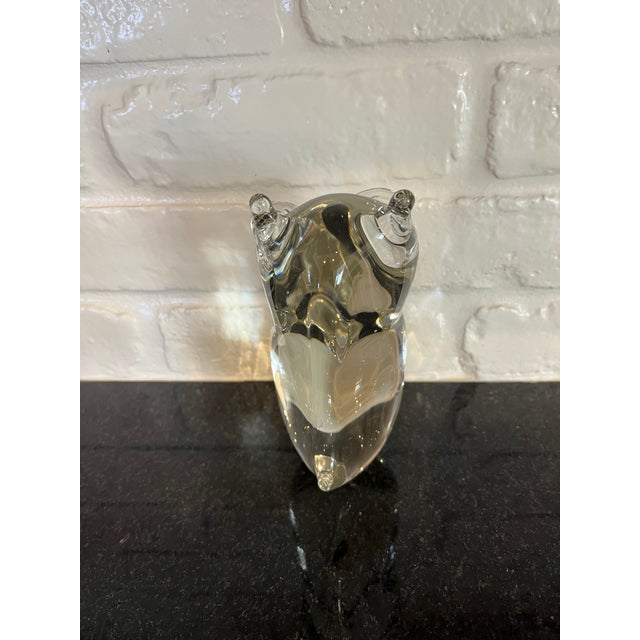 1970s Modern Glass Owl Figurine For Sale In Oklahoma City - Image 6 of 6
