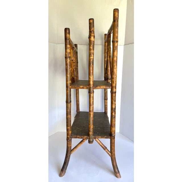 Antique English Burnt Bamboo Tall Magazine Rack For Sale - Image 11 of 13