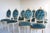 Wooden Chairs in Blue Velvet, Italy, 1960, Set of 12 For Sale - Image 4 of 13