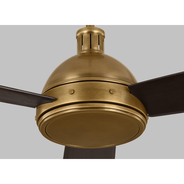 Thomas O'Brien by Visual Comfort Fan Hicks 60" LED Ceiling Fan in Hand Rubbed Antique Brass For Sale In Greenville, SC - Image 6 of 9