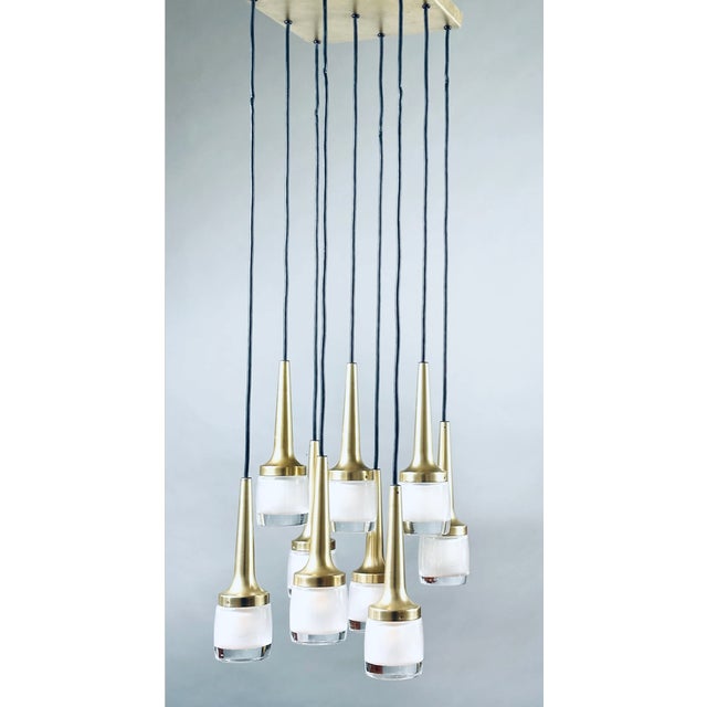 Cascade Lamp with Brass-Plated Pendulums from Staff Leuchten, 1960s For Sale - Image 12 of 12
