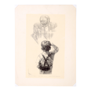 John F. Kennedy, Jr. Salutes His Father, the President - Rare Signed Lithograph by Eugene Hawkins