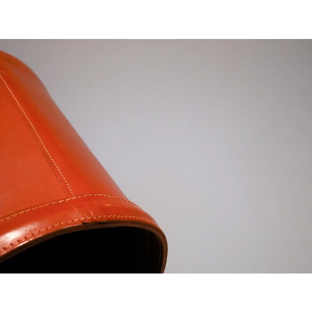 Swedish Leather Paper Basket, 1960s For Sale - Image 4 of 6