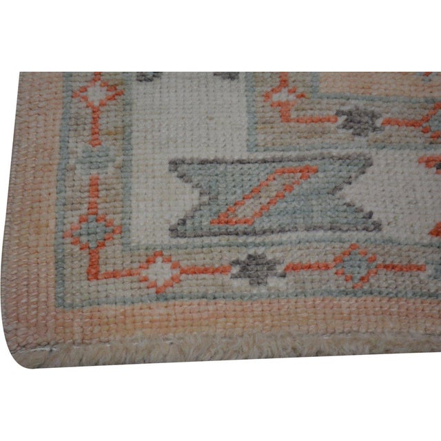 1970s Turkish Oushak Knotted Wool Rug, 3'2''x10'8'' For Sale - Image 4 of 5