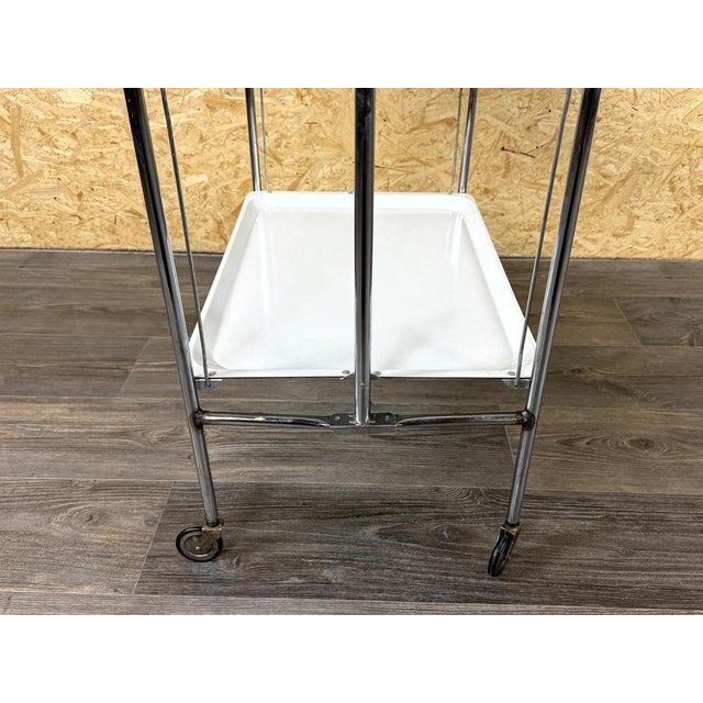 Silver Space Age Chrome and White Serving Trolley, 1960s-1970s For Sale - Image 8 of 17
