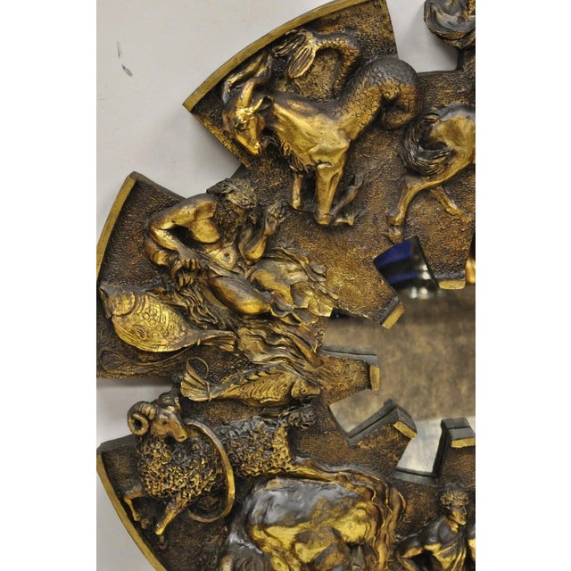 Vintage Finesse Originals Mid Century Modern Fiberglass Zodiac Sign Wall Mirror For Sale In Philadelphia - Image 6 of 11