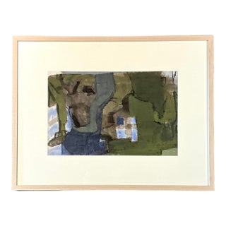 Vintage Original Abstract Watercolor on Paper For Sale