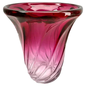 Gelgian Sculpted Crystal Vase with Amethyst Core by Val Saint Lambert, 1950