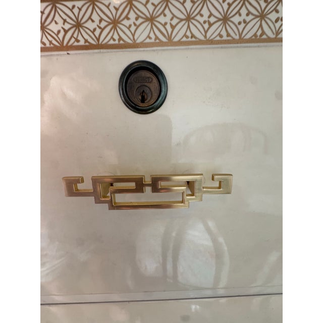 Vintage, Floral, White Lacquer Chinoiserie Tall Boy Dresser For Sale In San Francisco - Image 6 of 18