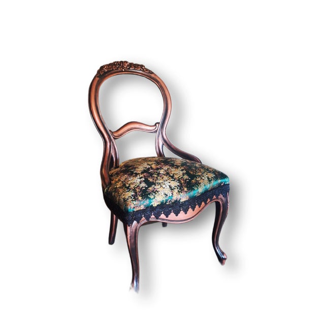 Green Late 19th Century The Jade Aviary Chair and Ottoman | the Verdant Society Collection For Sale - Image 8 of 12