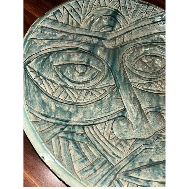 Contemporary Gene Pearson “Guardian of Dreams” Raku-Fired Ceramic Mask Bowl, Jamaica, 2000s For Sale - Image 3 of 7
