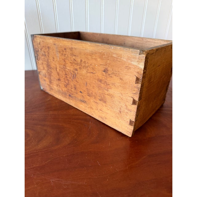 Brown Antique Apothecary Drawer – Tunacetum Label – Original Hardware – Dovetail Construction – Primitive Pharmacy Storage For Sale - Image 8 of 13