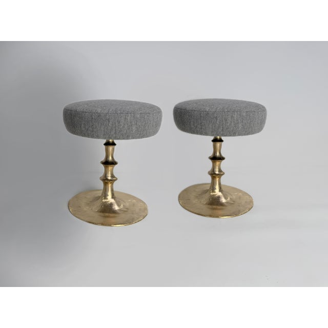 Metal St Paul Primo Stool, Gold Bronze For Sale - Image 7 of 8