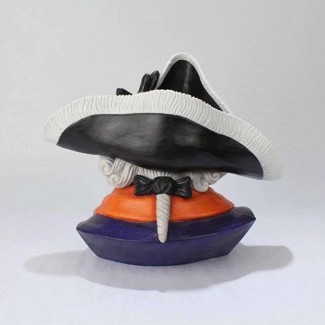 Ceramic Antique Figural German Bisque Humidor of the Prussian King Frederick the Great For Sale - Image 7 of 13