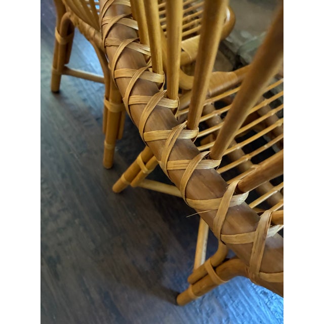 Pair of Vintage Albini Style Italian Bent Bamboo Rattan Chairs For Sale - Image 15 of 18