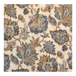 Covington "Foligno" Laguna Floral Linen Blend Fabric- 5 Yards For Sale