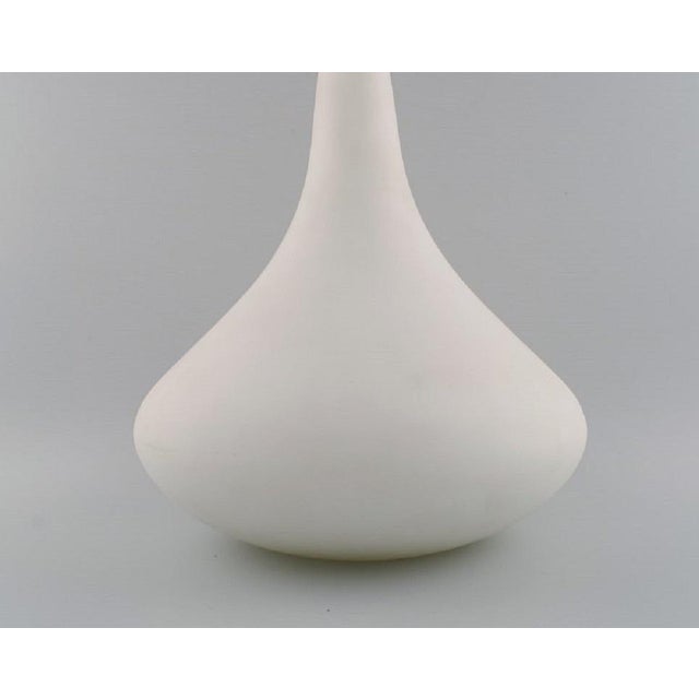 Glass Matt White Colossal Drop-Shaped Murano Vase For Sale - Image 7 of 9