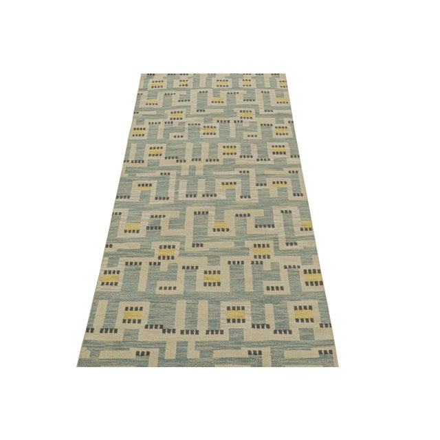 This 4x9 rug is a new addition to the Scandinavian Collection by Rug & Kilim. Hand-knotted in wool, its design reflects a...