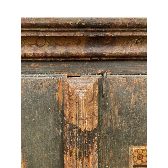 Green Floral Painted Cupboard, 1830s For Sale - Image 17 of 18