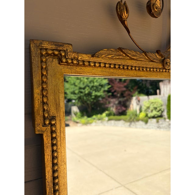 Early 20th-Century Adam Style Giltwood Mirror With Foliate Crest For Sale - Image 12 of 16