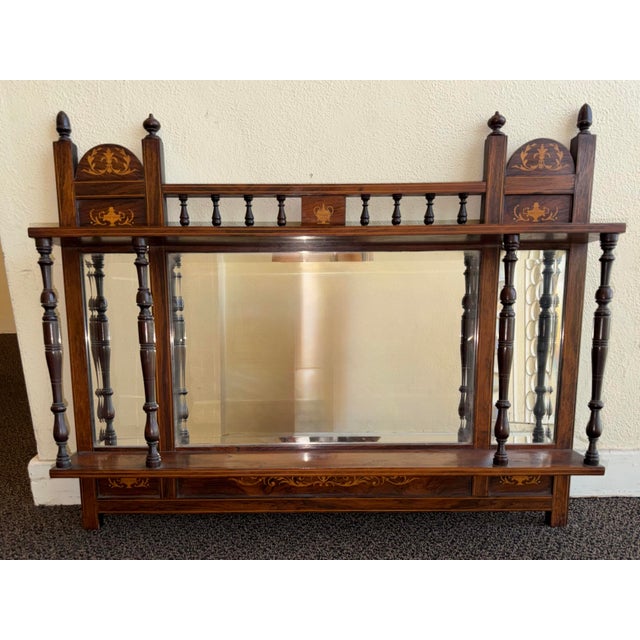 Traditional Antique English Edwardian Entry or Over Mantel Mirror For Sale - Image 3 of 12