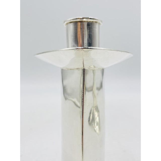 1980s Pair of Silver Plated Candle Holders by Emilia Castillo, Mexican Modernism For Sale - Image 12 of 15