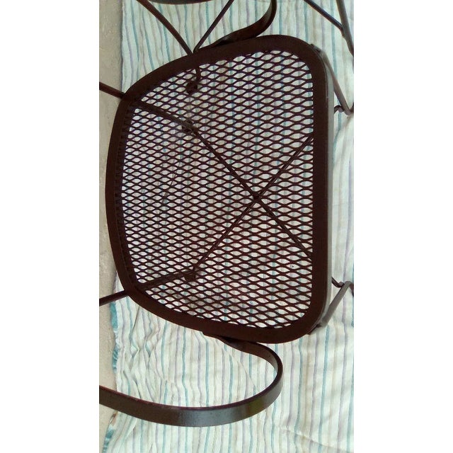 Brown Vintage Salterini Style Metal Patio Arm Chair Brown Color Set of 2 For Sale - Image 8 of 12