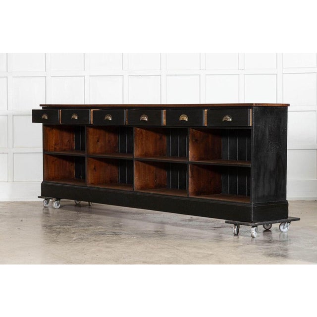 Late 19th Century English Mahogany and Pine Shop Counter, 1890s For Sale - Image 5 of 17