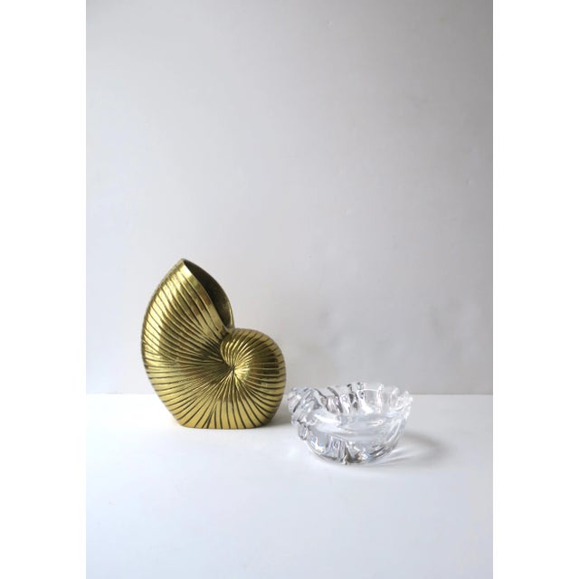 French Crystal Seashell Bowl or Jewelry Catchall For Sale - Image 9 of 12