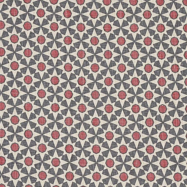 Sample - Schumacher Serendipity Fabric in Slate & Rouge For Sale