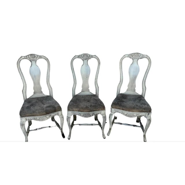 Set of Eight Swedish Rococo Dining Chairs For Sale In Tampa - Image 6 of 8