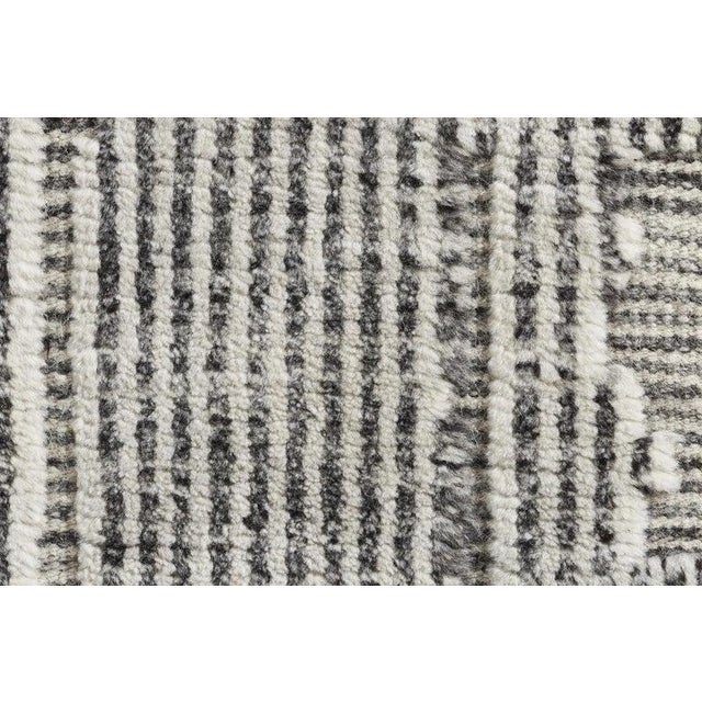 9x12 Ivory Hand-Knotted Wool Linear Cityscape Geometric Modern Carpet Rug For Sale In New York - Image 6 of 10