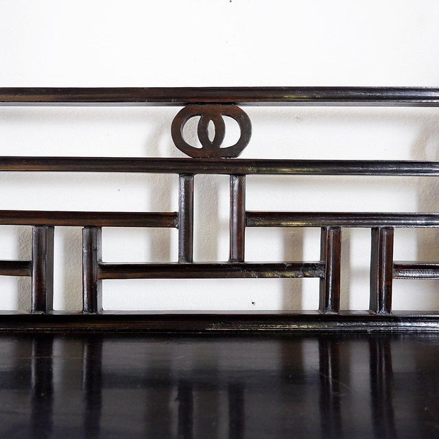 Vintage 20th Century Chinese Four-Tier Lacquered Wood Bookcase For Sale - Image 5 of 16