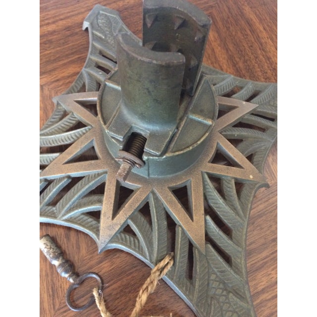 Handcrafted Cast Iron French Art Deco Tree Stand For Sale - Image 10 of 10
