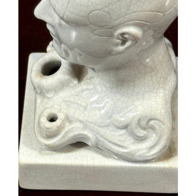 Ceramic 19th Century Staffordshire Creamware Phrenology Head Inkwell, Stamped “55” For Sale - Image 7 of 13