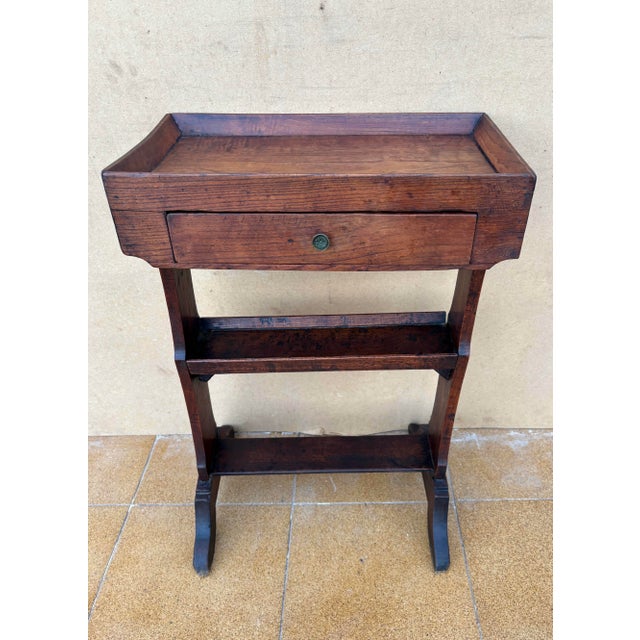 Antique Spanish Rustic Worktable with Tray Top and Drawer, 1910s For Sale - Image 6 of 8