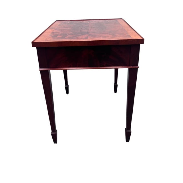 Late 20th Century Hekman Crotch Mahogany Side Table For Sale - Image 17 of 18