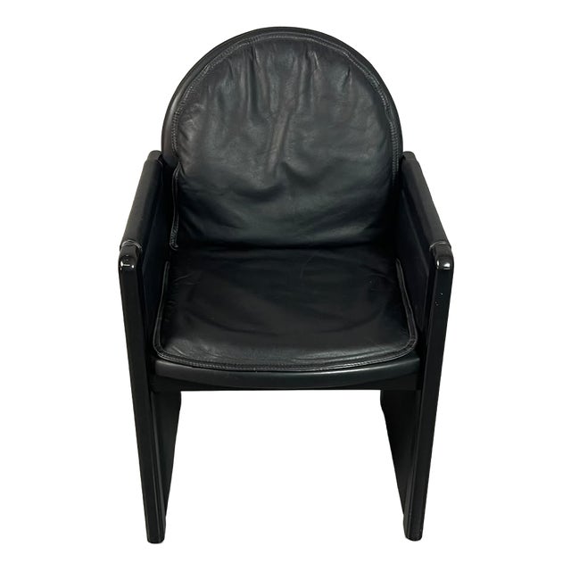 Mid-Century Postmodern Armchair in Black Leather from Bulo, Belgium, 1980s For Sale