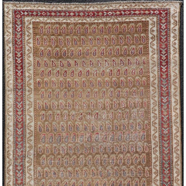 Antique Malayer Runner With All-Over Paisley Design in Red, Brown, and Blue 3'4 X 7'4 For Sale - Image 4 of 12