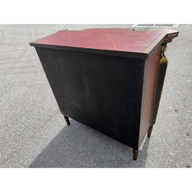 1990s Theodore Alexander Commode Leather Chest of Drawers Brass Hardware For Sale - Image 14 of 18