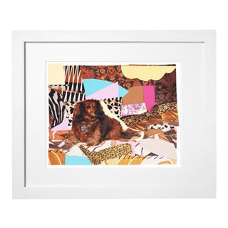 Mickalene Thomas 2012 Limited Edition Print Entitled “Pricilla Le Petit Chien". Numbered 62/150 and Signed. For Sale