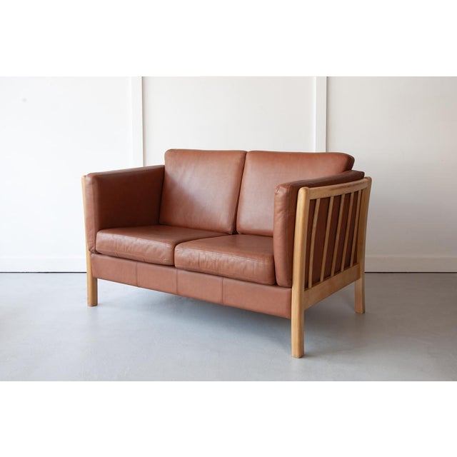 Mid-Century Danish Brown Leather Sofa by Stouby, 1960s For Sale - Image 6 of 7