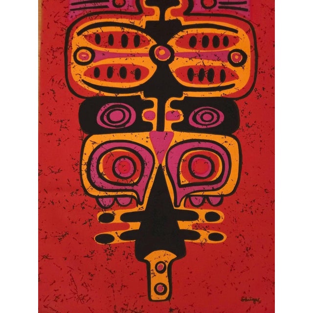 Mid-Century Modern Mid-Century German Pop Art Screen-Printed Wall Hanging by Traute Sänger, 1970s For Sale - Image 3 of 6
