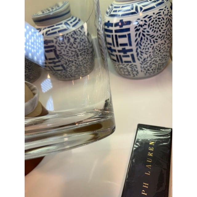 Ralph Lauren Home Garrett Equestrian Canvas Leather Ice Bucket With Glass Insert For Sale - Image 10 of 13