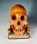 Brown Memento Mori Wooden Sculpture of a Skull For Sale - Image 8 of 8