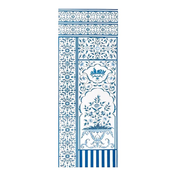 Schumacher x Marie-Anne Oudejans Mughal Garden Panel A in Blue | Chairish