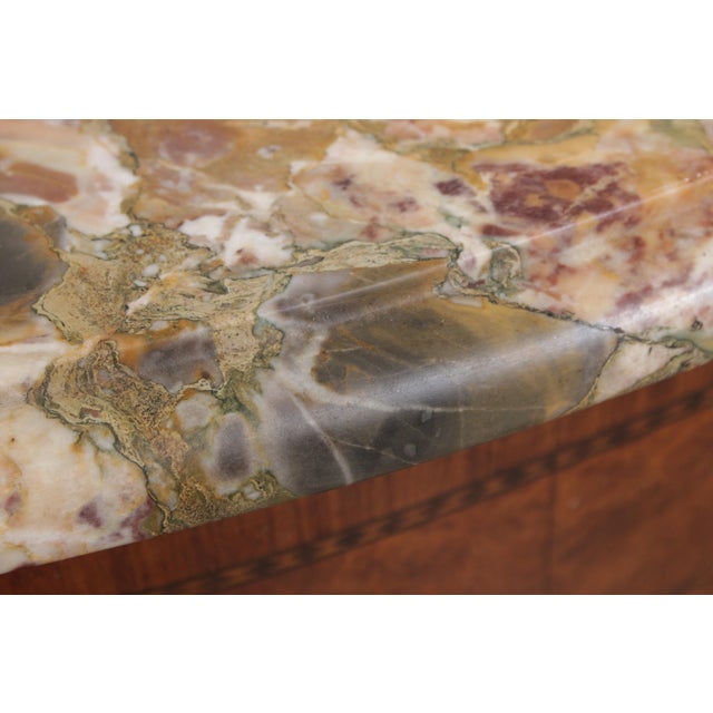 Vintage Carved Walnut Marble Top Sideboard For Sale - Image 11 of 18